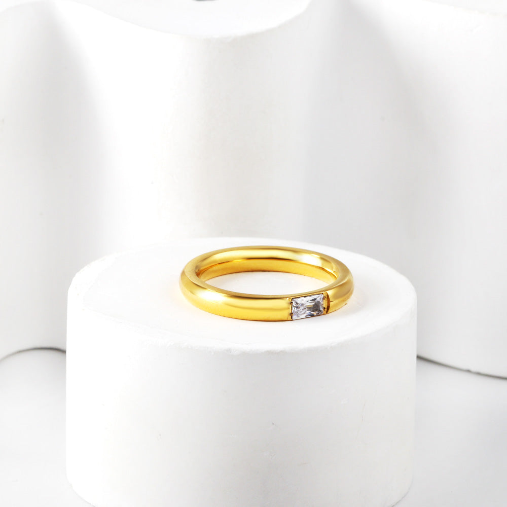 Fashion Round Geometric Light Luxury Diamonds Metal Ring asonjewelry