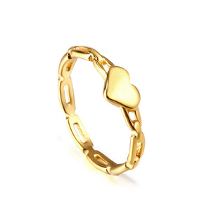 Metal wind love stainless steel ring hollowed out gold-plated ring fashion geometric jewelry