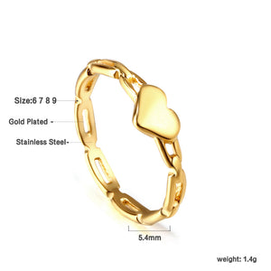 Metal wind love stainless steel ring hollowed out gold-plated ring fashion geometric jewelry