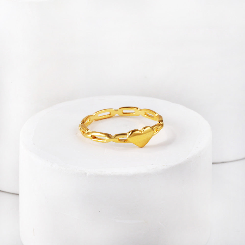 Metal wind love stainless steel ring hollowed out gold-plated ring fashion geometric jewelry asonjewelry