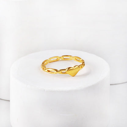 Metal wind love stainless steel ring hollowed out gold-plated ring fashion geometric jewelry asonjewelry