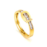 Fashion Light Luxury Diamond Set Round Geometric Metal Ring