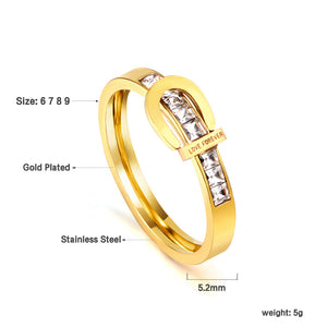 Fashion Light Luxury Diamond Set Round Geometric Metal Ring