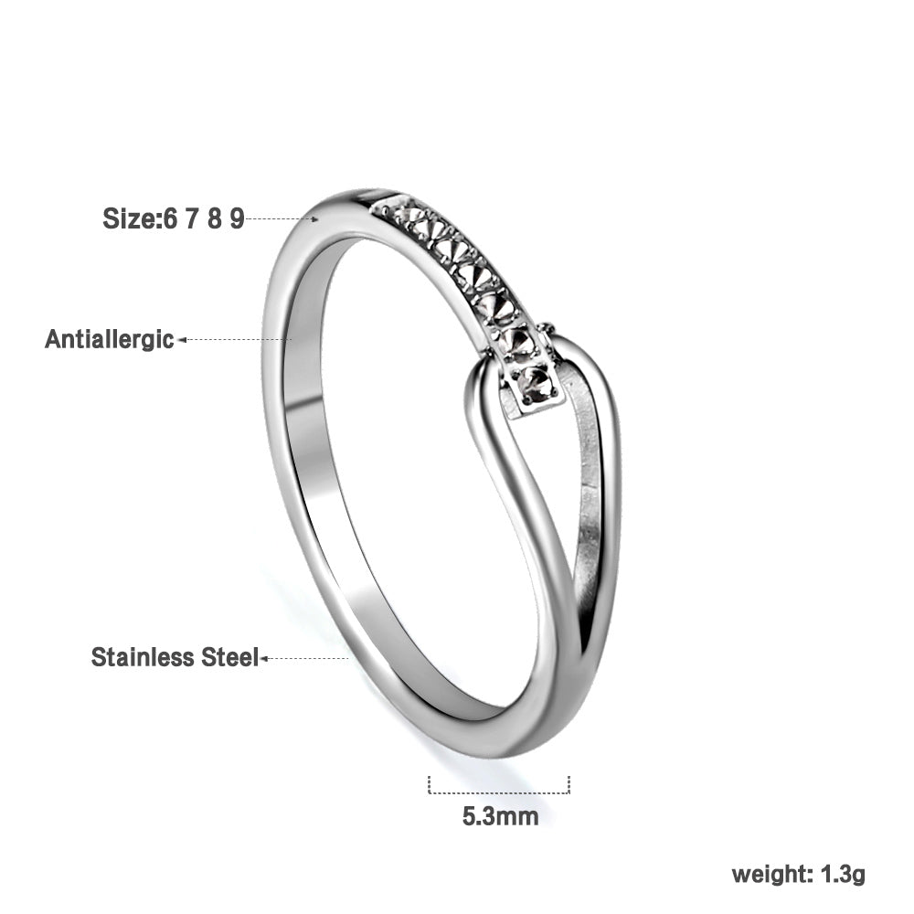 Geometric with diamonds water drop hollowing ring women's hundred finger ring asonjewelry