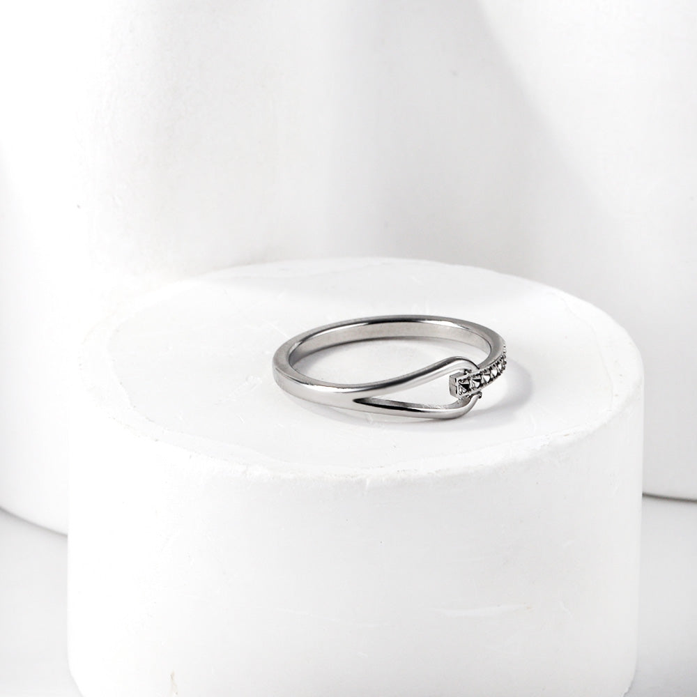 Geometric with diamonds water drop hollowing ring women's hundred finger ring asonjewelry