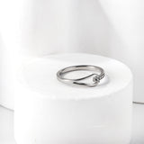 Geometric with diamonds water drop hollowing ring women's hundred finger ring