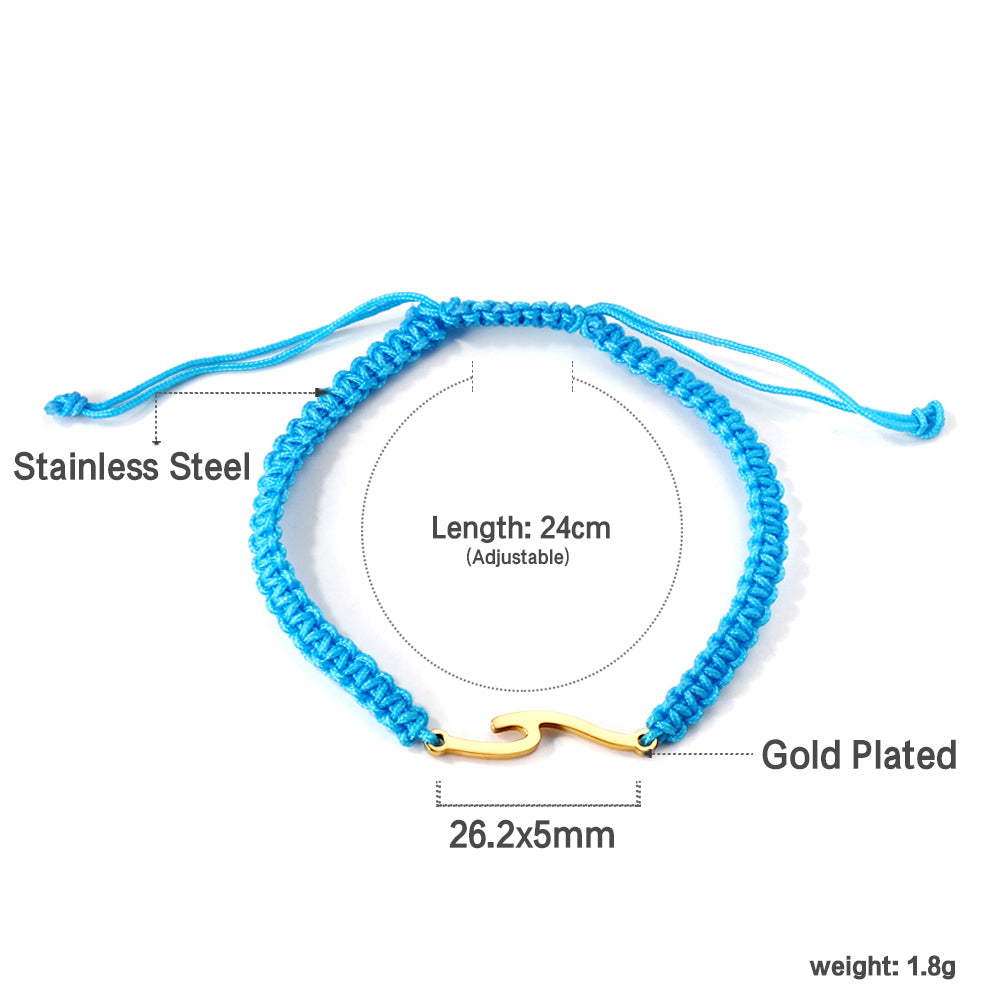 shaped accessories blue soft bracelet 24cm gold color asonjewelry