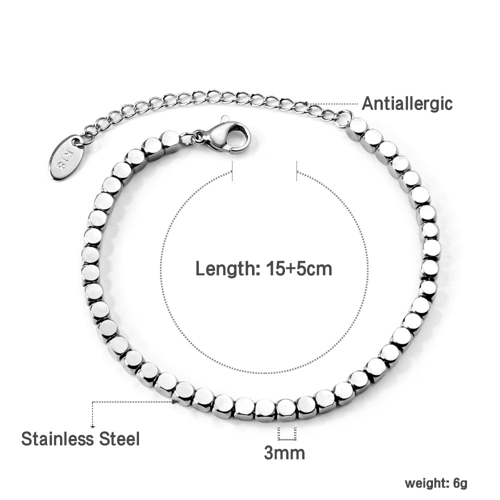 Lots of small squares make up accessories soft bracelet 15+5cm asonjewelry