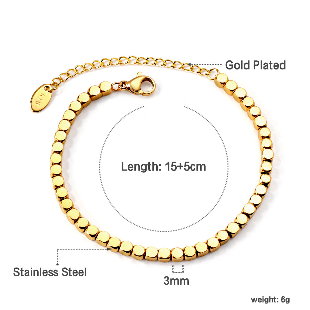 Lots of small squares make up accessories soft bracelet 15+5cm asonjewelry