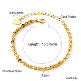 Matching Chain Soft Bracelet 16.5+5cm Gold Color
