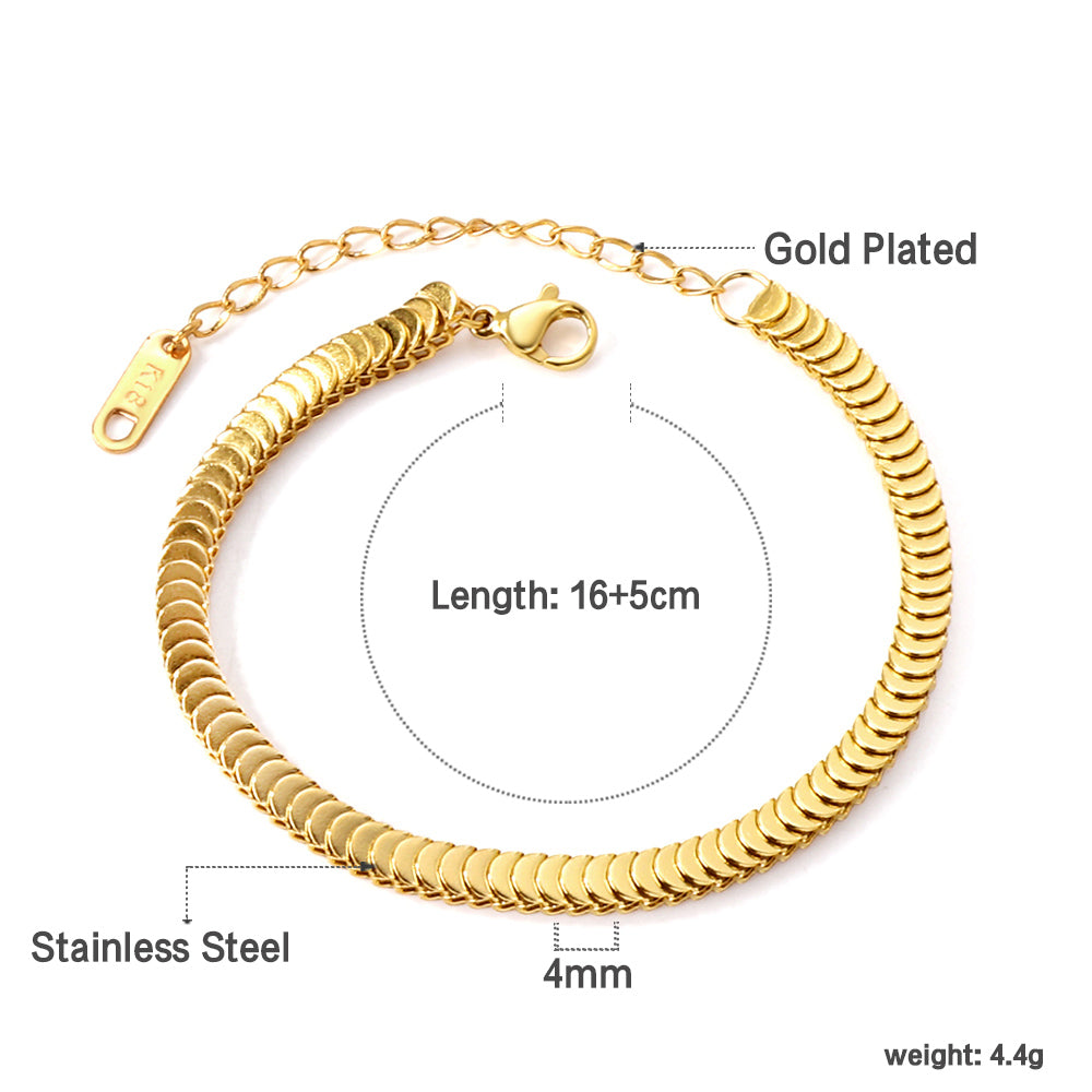 Soft chain bracelet 16+5cm gold asonjewelry