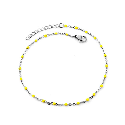 Bohemian Green Blue Yellow Beads Chain Anklets Stainless Steel Summer Ankle Bracelet Body Jewelry Gifts For Women Girl asonjewelry