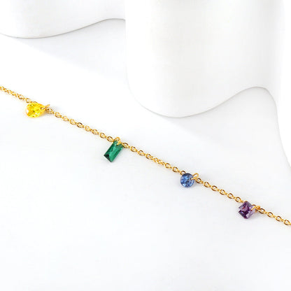 Spring 7pcs Mixed Shape Mixed Color Anklet 20+5cm asonjewelry