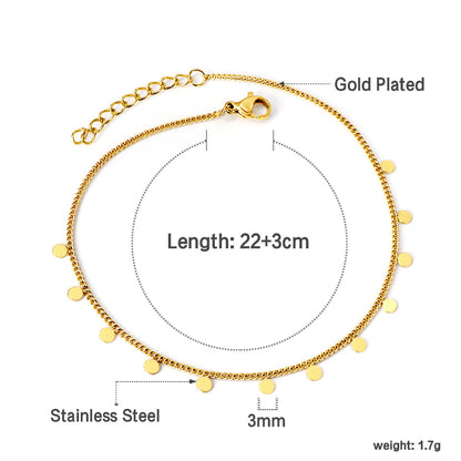 Spring 12 round accessories pendant anklet 22+3cm asonjewelry