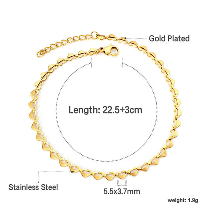 28 / 39pcs Heart Shape Accessories Pendant 7*5.5mm Anklet 22+3cm asonjewelry