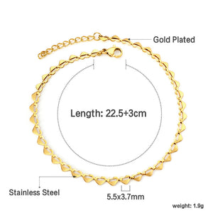 Spring 39 Heart Accessories Charm Anklet 22.5+3cm
