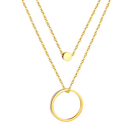 Circle Cake + Circle Pendant Necklace 46+40+5cm asonjewelry