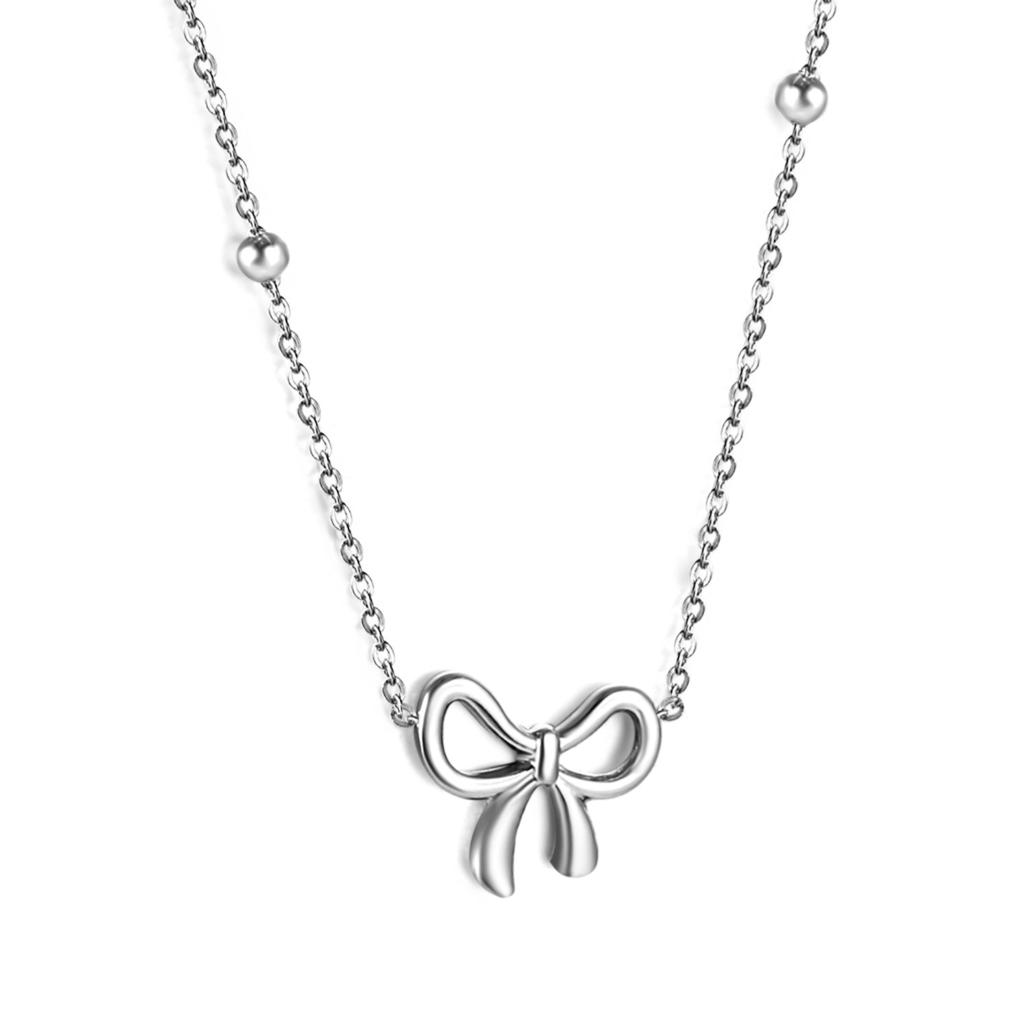 Bow Pendant Necklace 40+5cm asonjewelry
