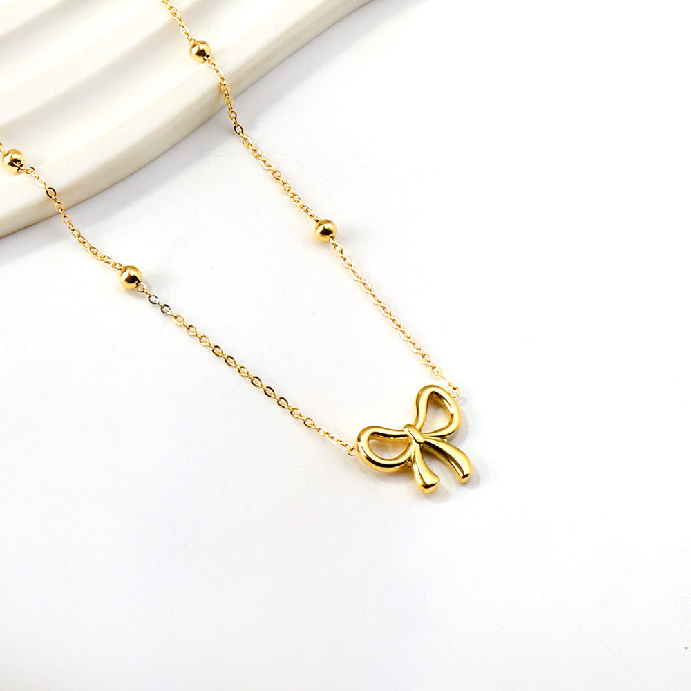 Bow Pendant Necklace 40+5cm asonjewelry
