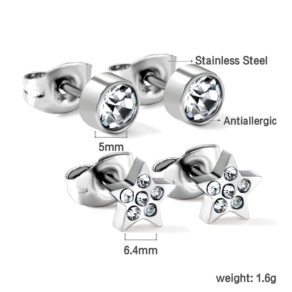 Pentagram + Cylinder Cut Earrings with Diamonds asonjewelry