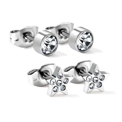 Pentagram + Cylinder Cut Earrings with Diamonds asonjewelry