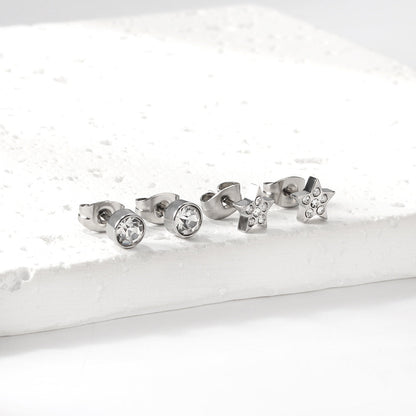 Pentagram + Cylinder Cut Earrings with Diamonds asonjewelry