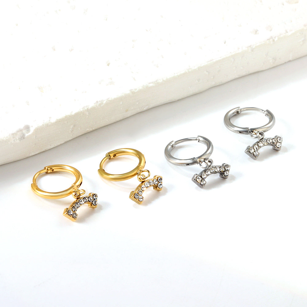 1.6x10mm circle with bone white diamond stud earrings asonjewelry