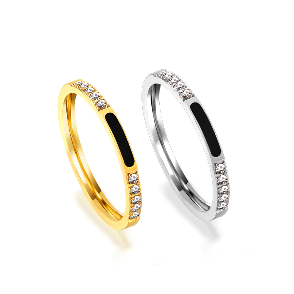 Light luxury diamond ring stainless steel ring wholesale asonjewelry