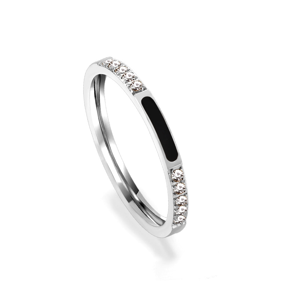 Light luxury diamond ring stainless steel ring wholesale asonjewelry