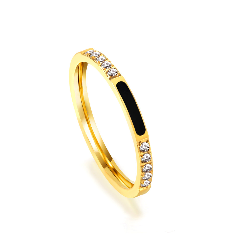 Light luxury diamond ring stainless steel ring wholesale asonjewelry