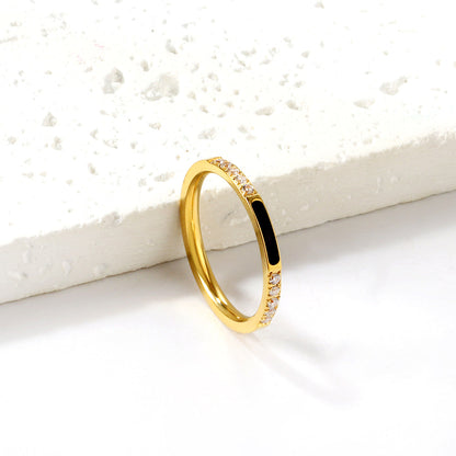 Light luxury diamond ring stainless steel ring wholesale asonjewelry