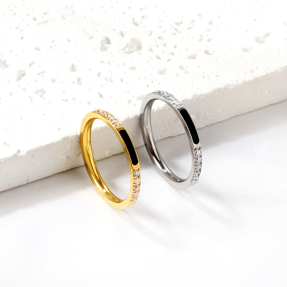 Light luxury diamond ring stainless steel ring wholesale asonjewelry