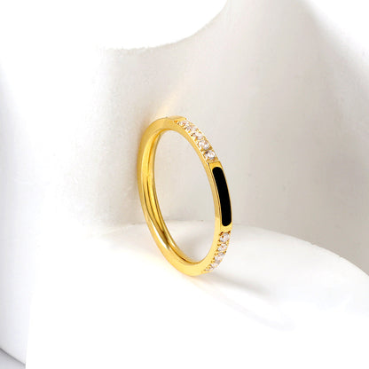 Light luxury diamond ring stainless steel ring wholesale asonjewelry