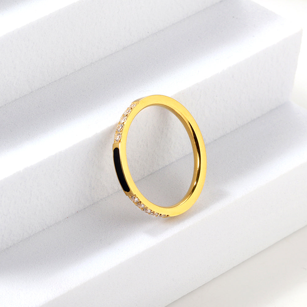 Light luxury diamond ring stainless steel ring wholesale asonjewelry