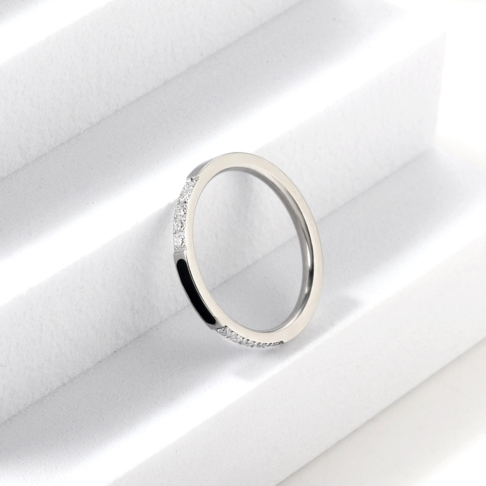 Light luxury diamond ring stainless steel ring wholesale asonjewelry