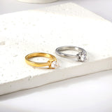 Stainless steel ring hollowed out with diamond ring manufacturers
