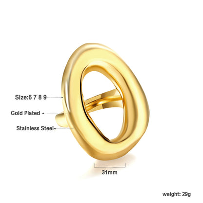 18k gold stainless steel round hollow ring simple finger ring jewelry ring wholesale asonjewelry