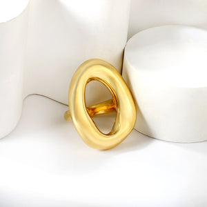 18k gold stainless steel round hollow ring simple finger ring jewelry ring wholesale