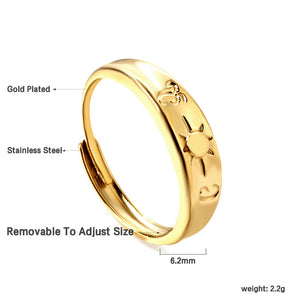 Gold Creative Small Sun Ladies Ring