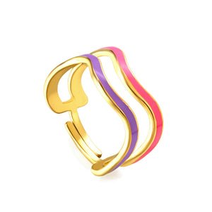 Adjustable ring women stainless steel simple fashion metal ring