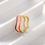 Adjustable ring women stainless steel simple fashion metal ring