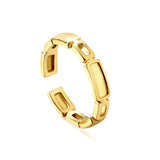 Stainless steel casting ring opening adjustable woven diamond pattern 18K furnace plating