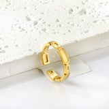 Stainless steel casting ring opening adjustable woven diamond pattern 18K furnace plating