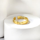 Stainless steel casting ring opening adjustable woven diamond pattern 18K furnace plating