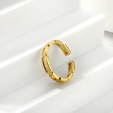 Stainless steel casting ring opening adjustable woven diamond pattern 18K furnace plating