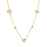 8*10mm 3 heart-shaped white/red/pink/green/black shells + 3.5mm 2 white diamond pendants 0.3 cross chain 41+5cm + 10*3mm square tag Necklace Gold