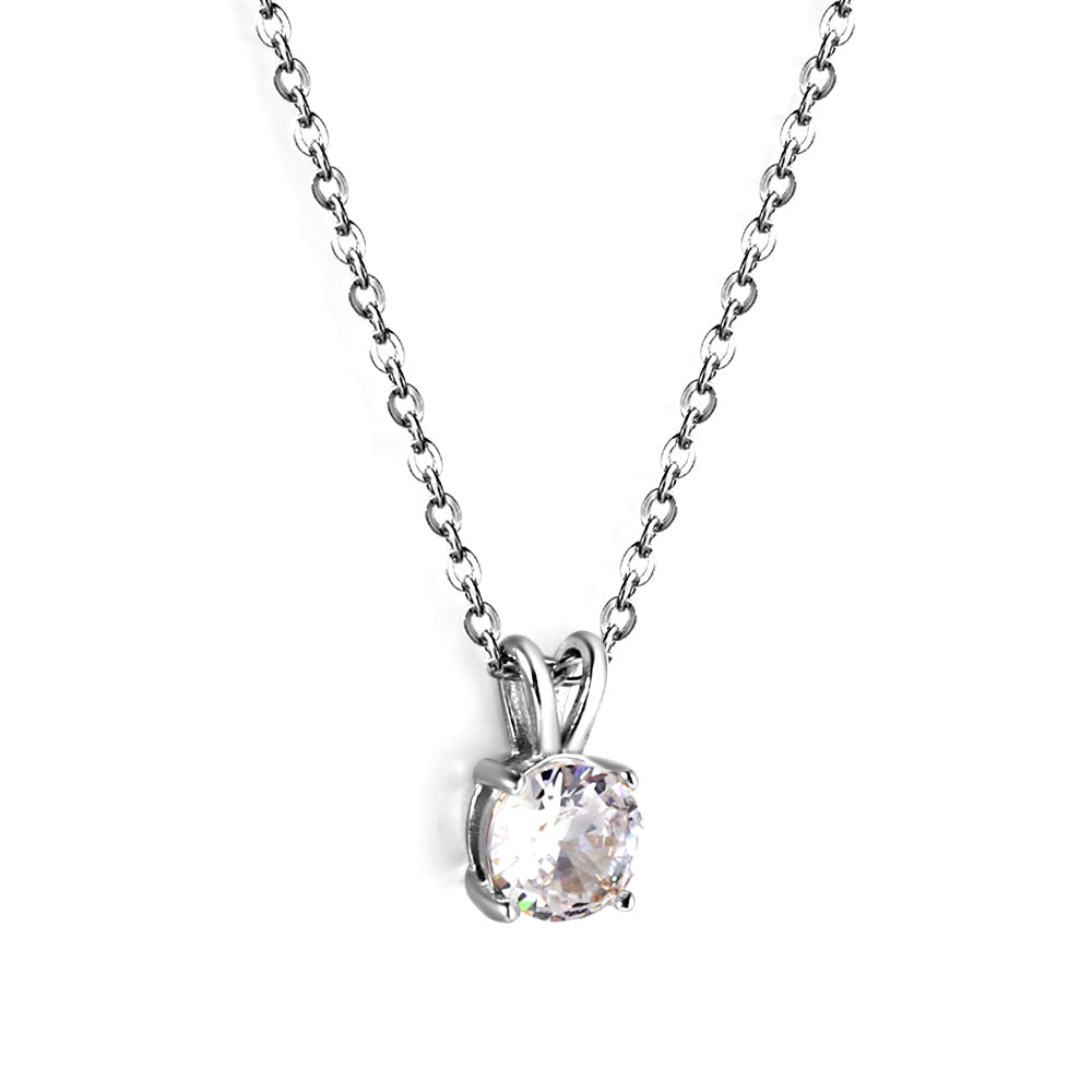 White & Red & Pink & Purple & Green Diamond Round Pendant Necklace 45cm asonjewelry