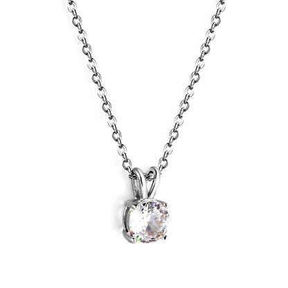 White & Red & Pink & Purple & Green Diamond Round Pendant Necklace 45cm asonjewelry