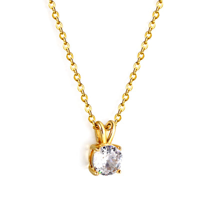 White & Red & Pink & Purple & Green Diamond Round Pendant Necklace 45cm asonjewelry