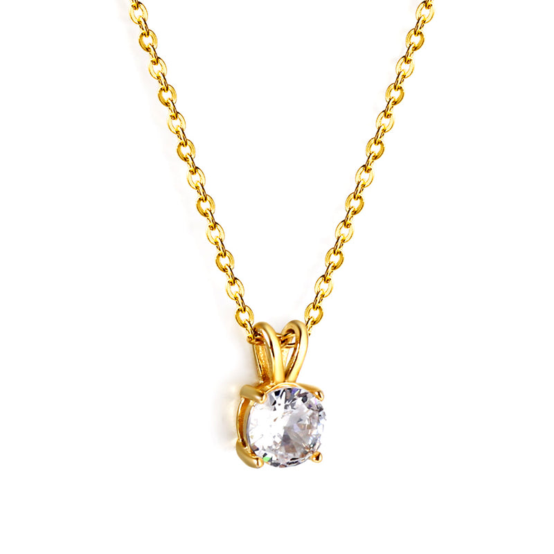 White & Red & Pink & Purple & Green Diamond Round Pendant Necklace 45cm